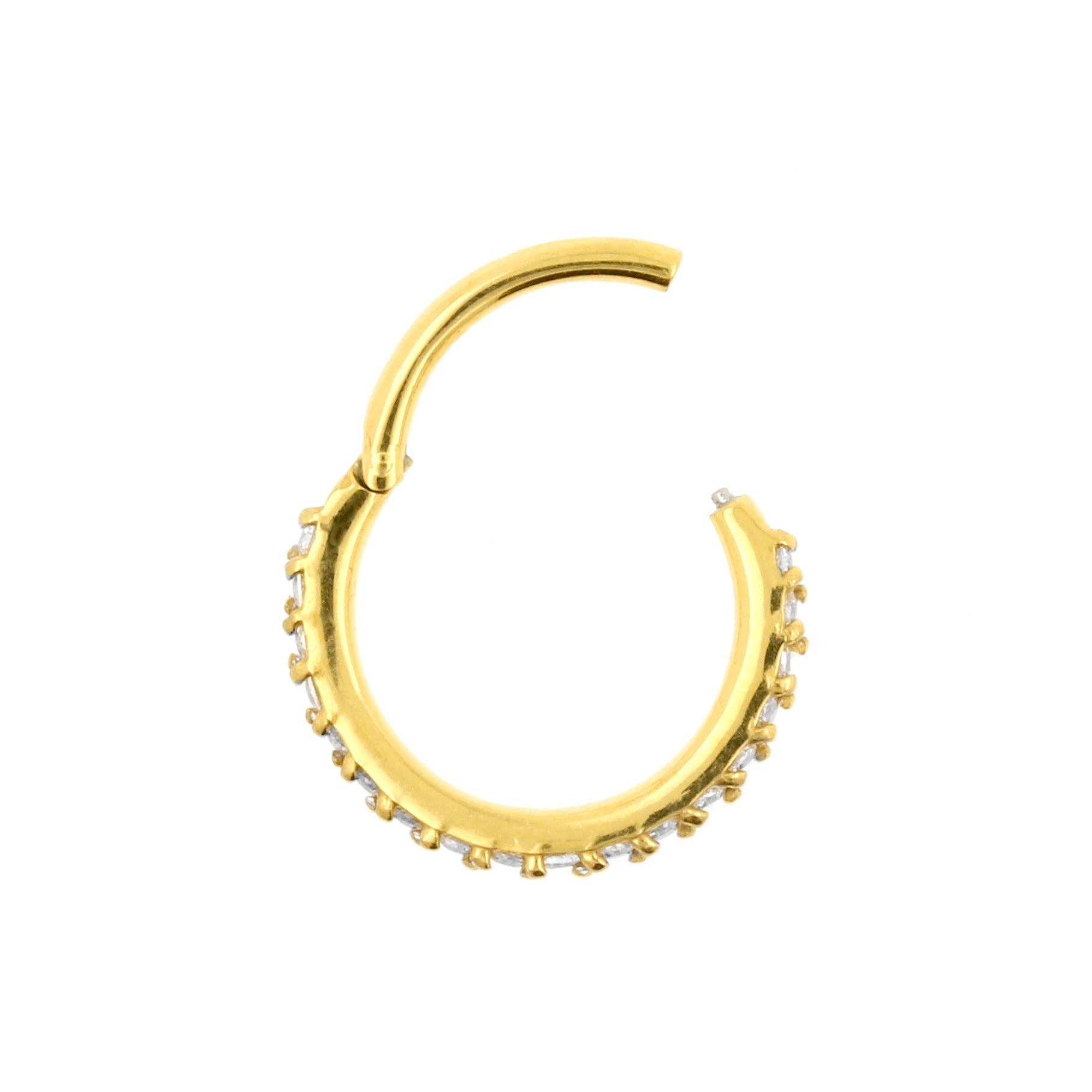 Surgical Steel Nose Ring With Zirkonia Gold