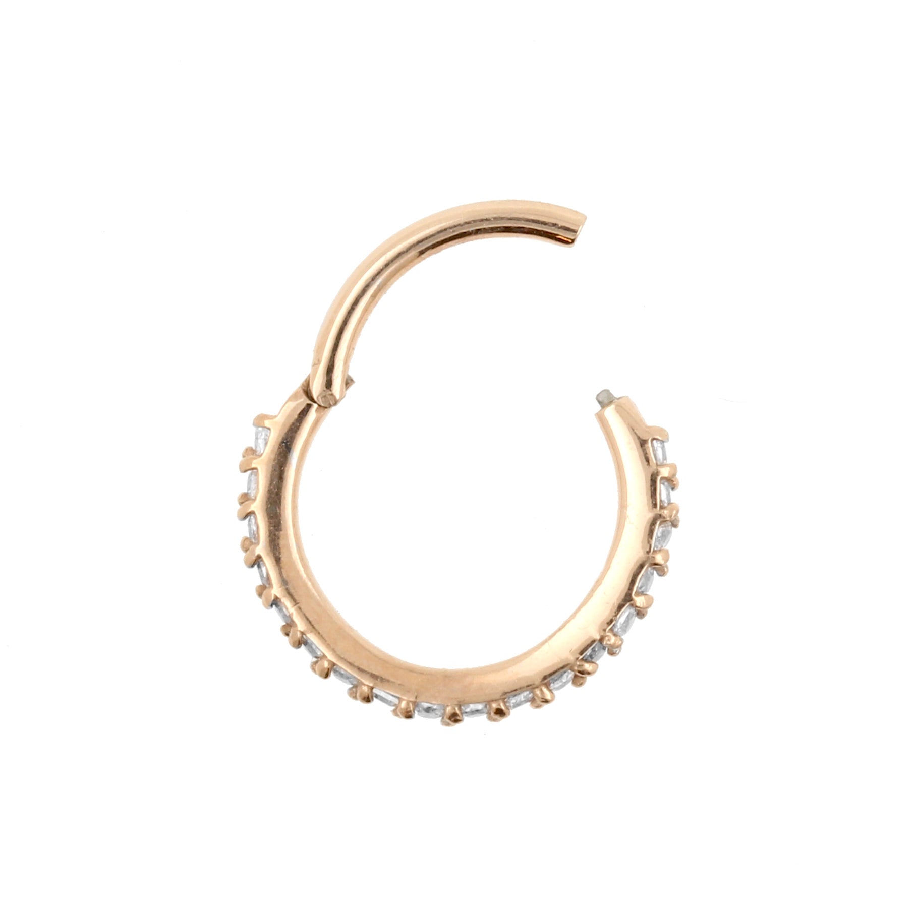 Surgical Steel Nose Ring With Zirkonia Rose Gold