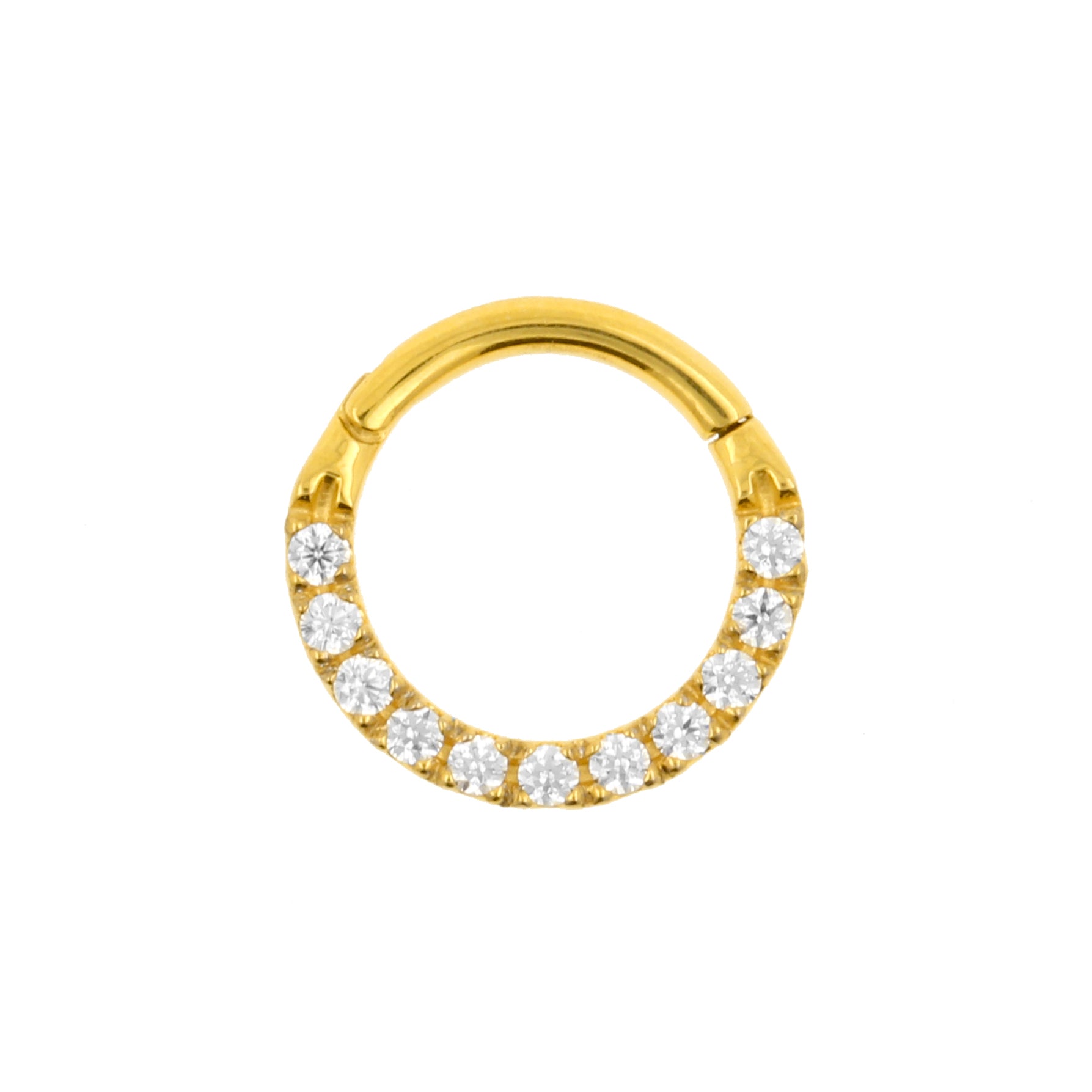 Surgical Steel Zirconia Ring Gold