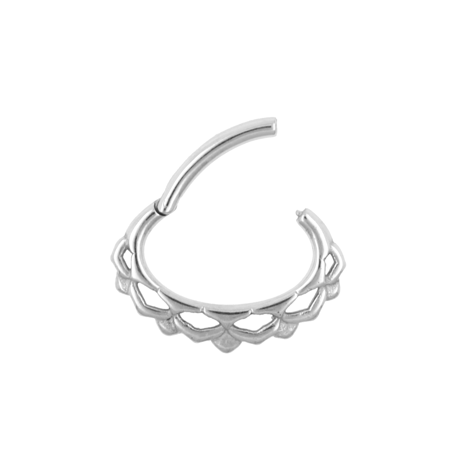 Surgical Steel Daith Clicker - Small Lotus Silver