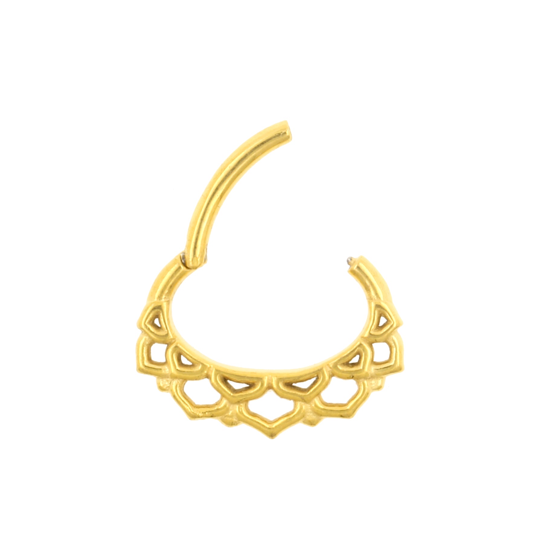 Surgical Steel Daith Clicker - Ornamental Lotus Gold