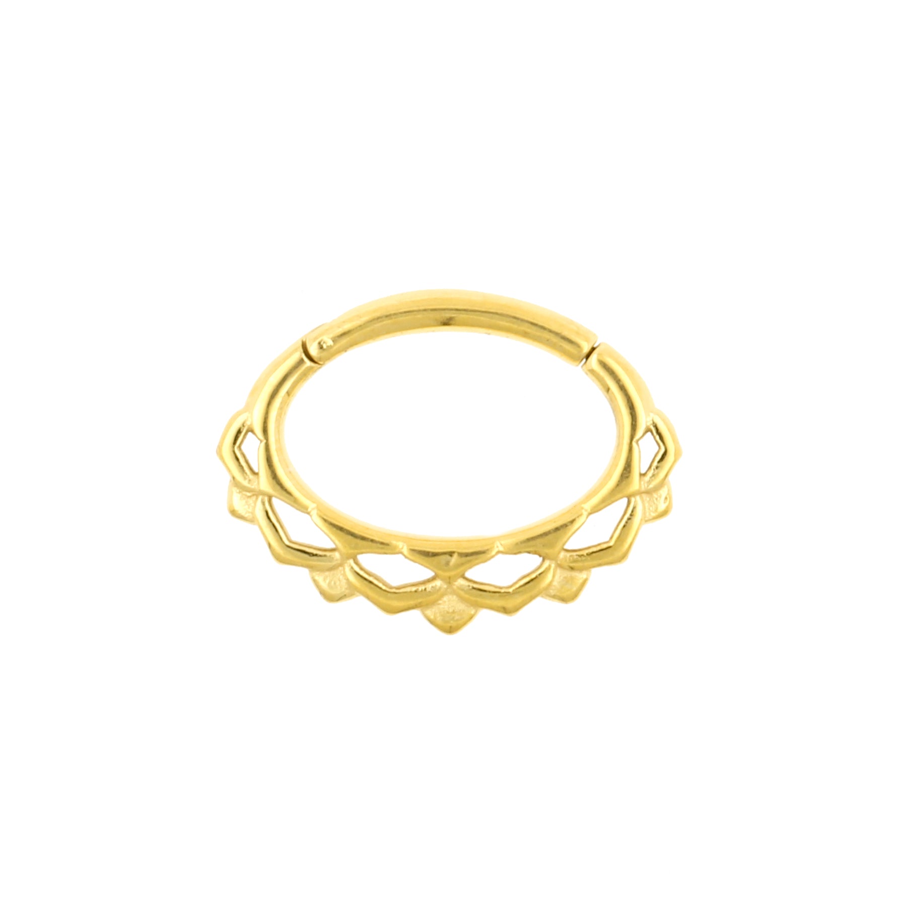 Surgical Steel Daith Clicker - Small Lotus Gold