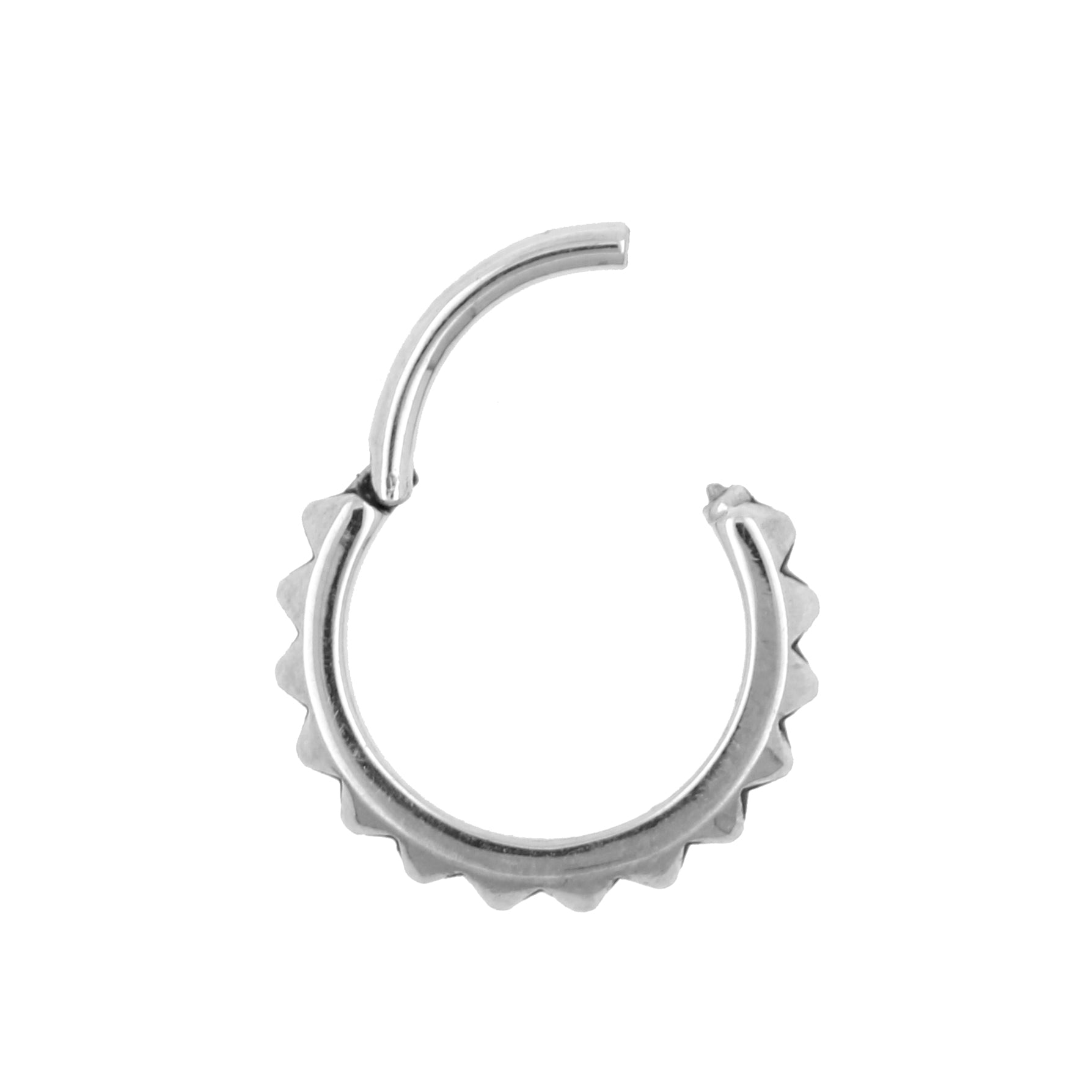 Surgical Steel Click Ring - Triangles Silver