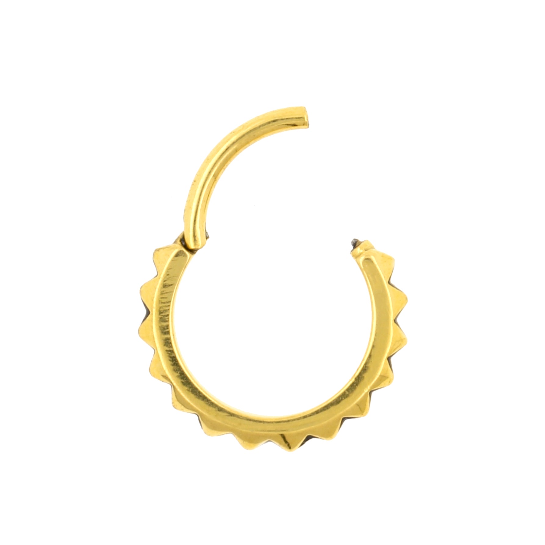 Surgical Steel Click Ring - Triangles Gold