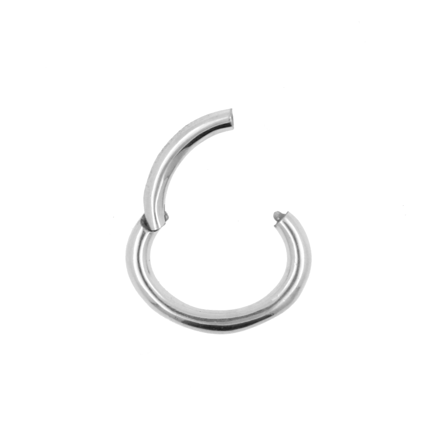 Surgical Steel Rook Piercing Oval Click Ring Silver