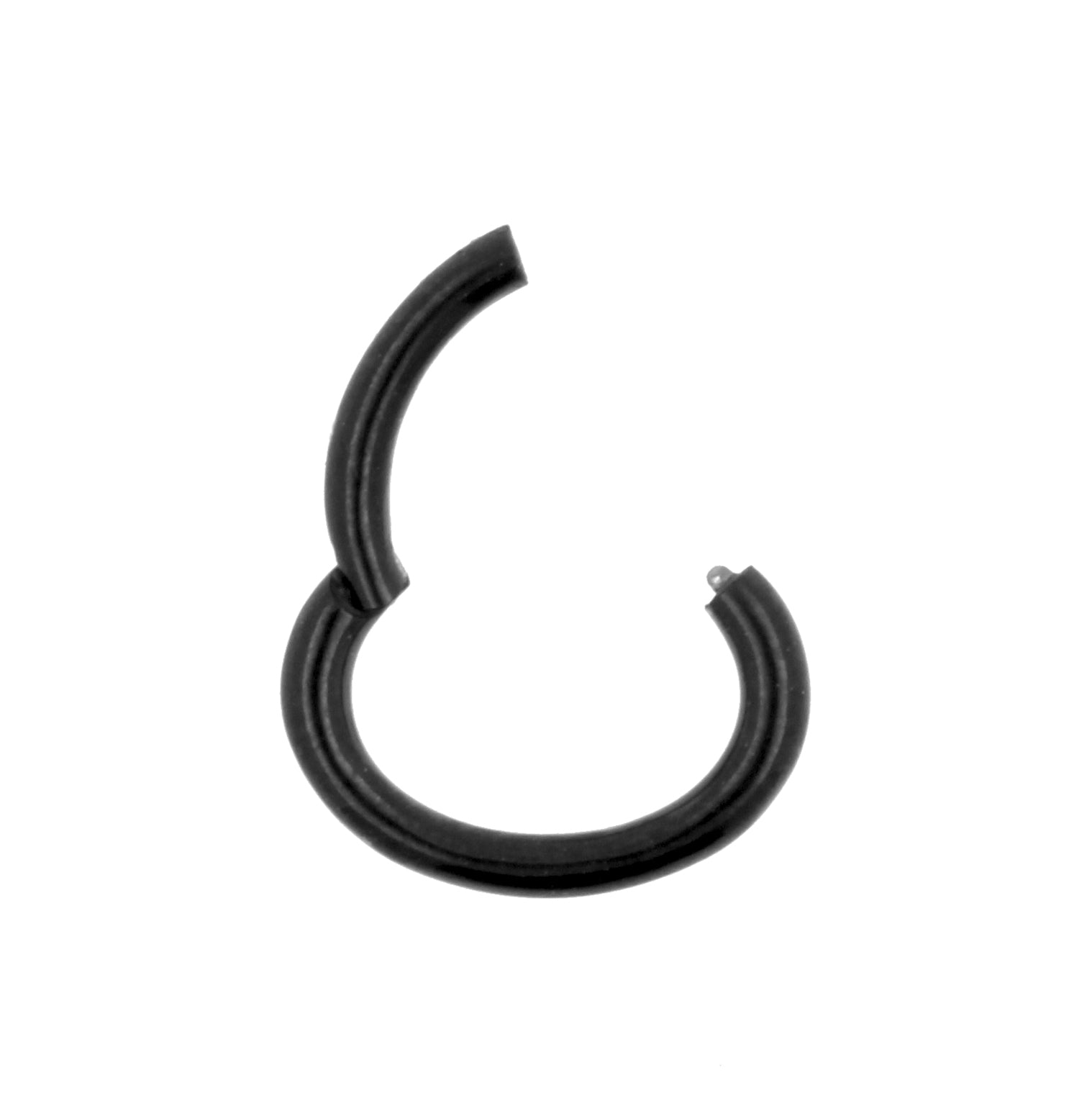 Surgical Steel Rook Piercing Oval Click Ring Black