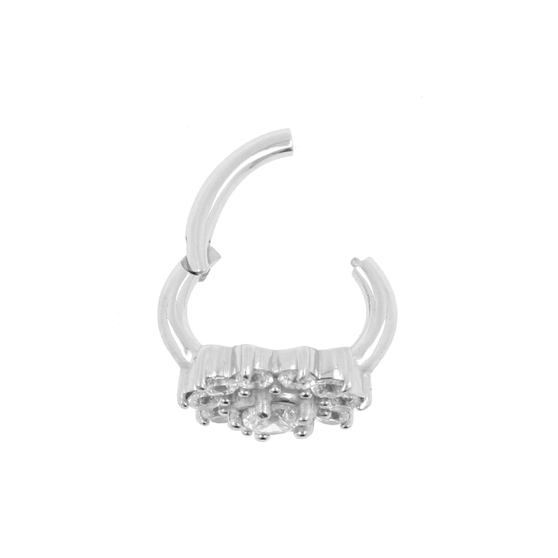 Nikkelvrij Stalen Rook Clicker - Zirconia Flower Clear / Clear