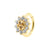 Nickel-Free Stainless Steel Rook Clicker - Zirconia Flower Golden Amber / White