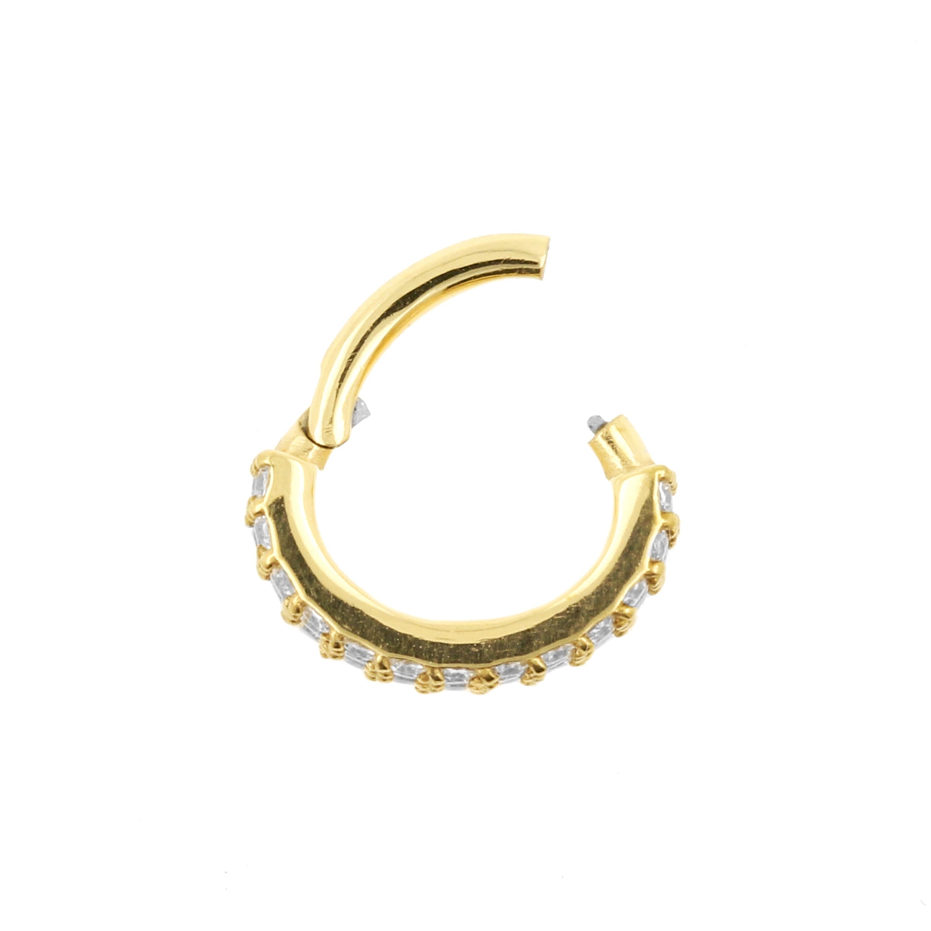 Nickel-Free Stainless Steel Rook Clicker - Triple Ring Gold