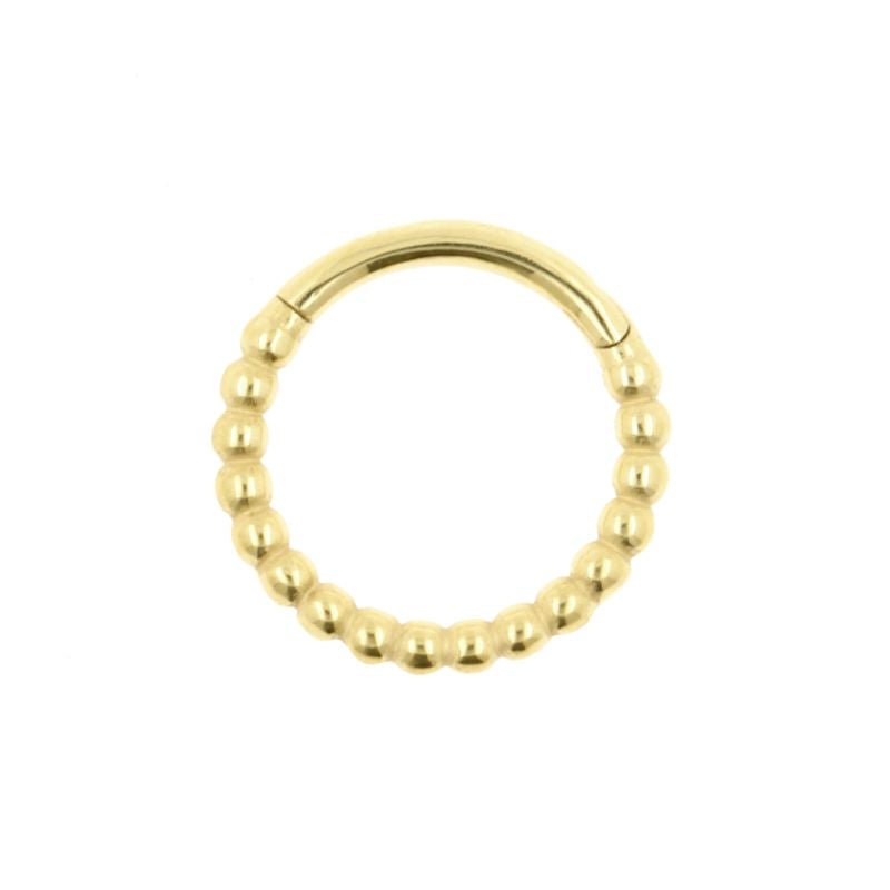 Nickel-Free Stainless Steel Click Ring - Dots Gold