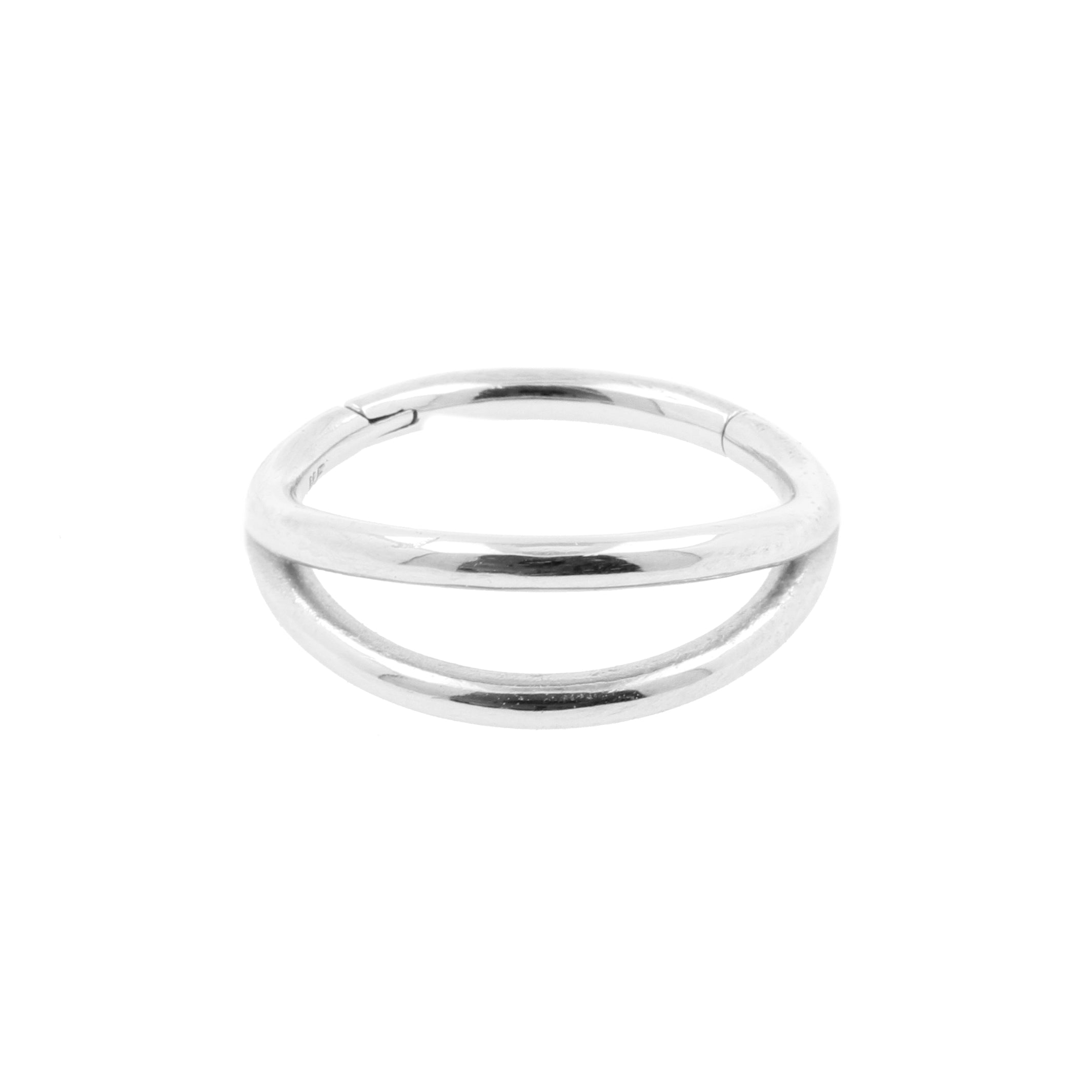 Nickel-Free Stainless Steel Click Ring - Double Hoop Silver