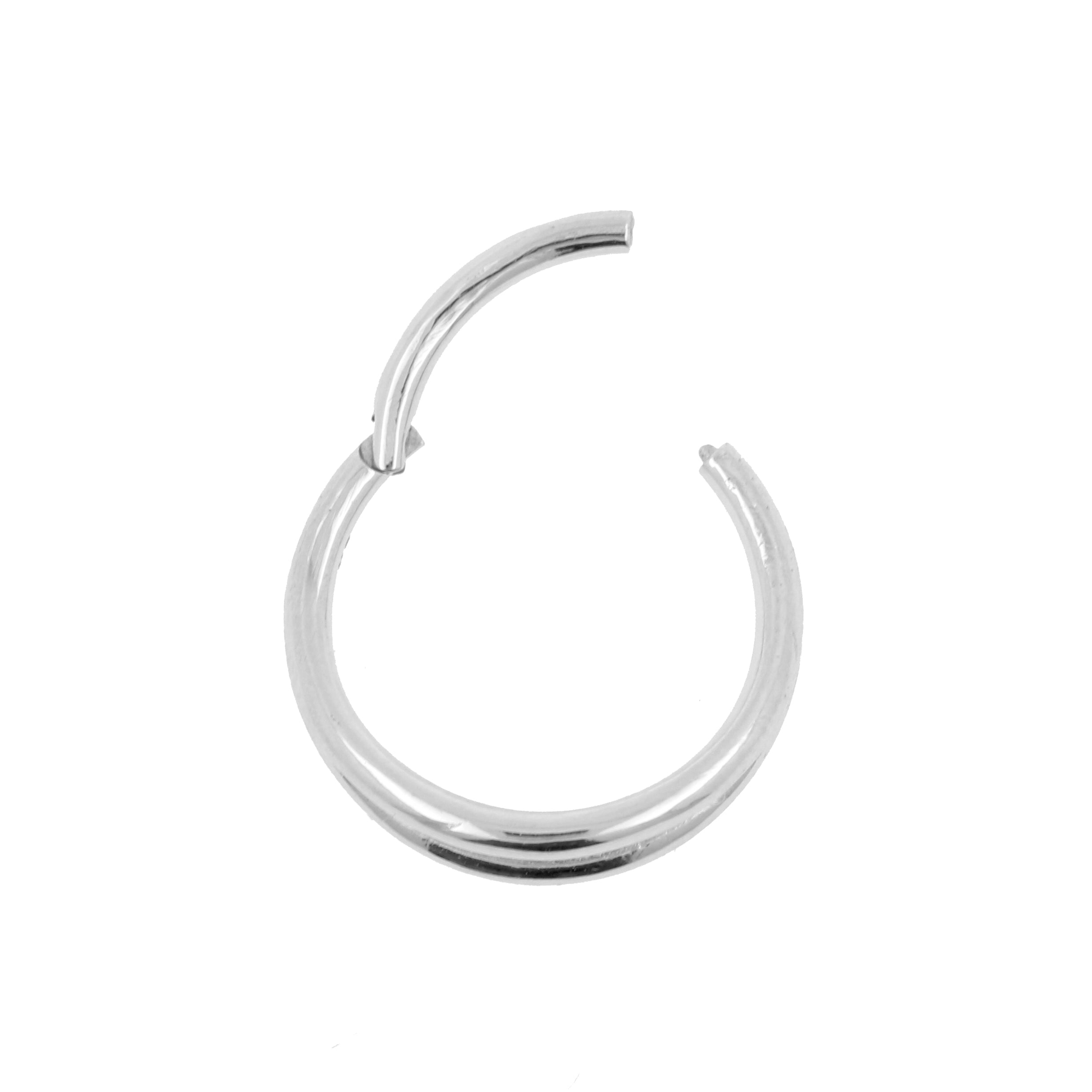 Nickel-Free Stainless Steel Click Ring - Double Hoop Silver