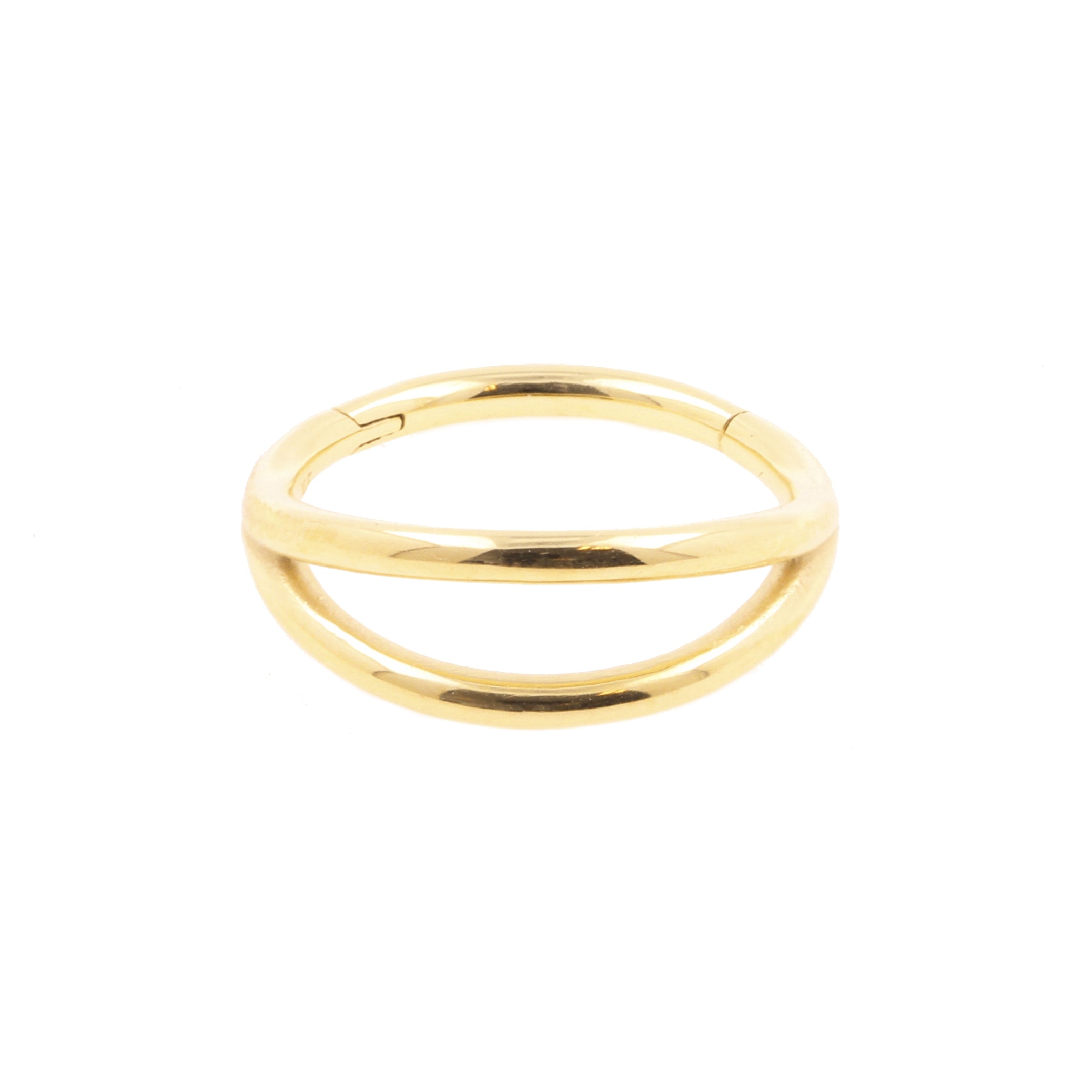 Nickel-Free Stainless Steel Click Ring - Double Hoop Gold