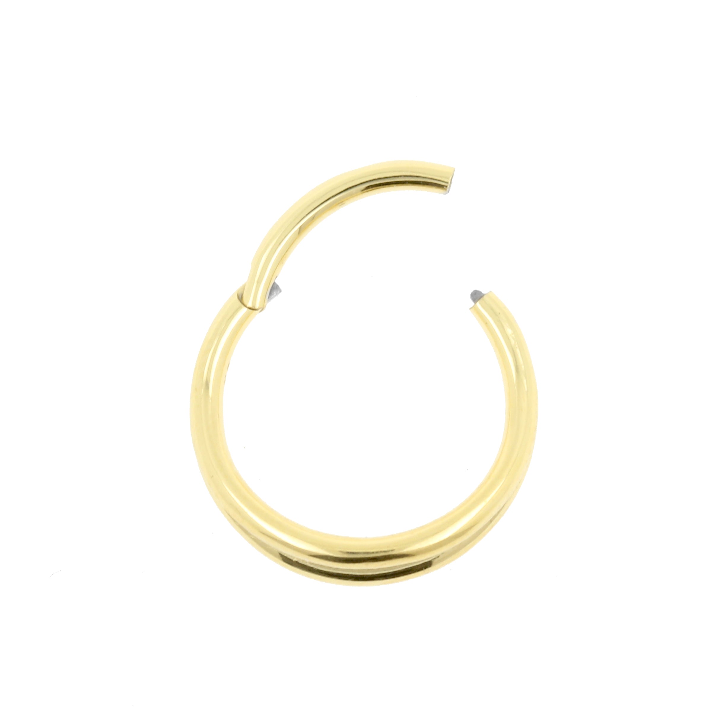 Nickel-Free Stainless Steel Click Ring - Double Hoop Gold