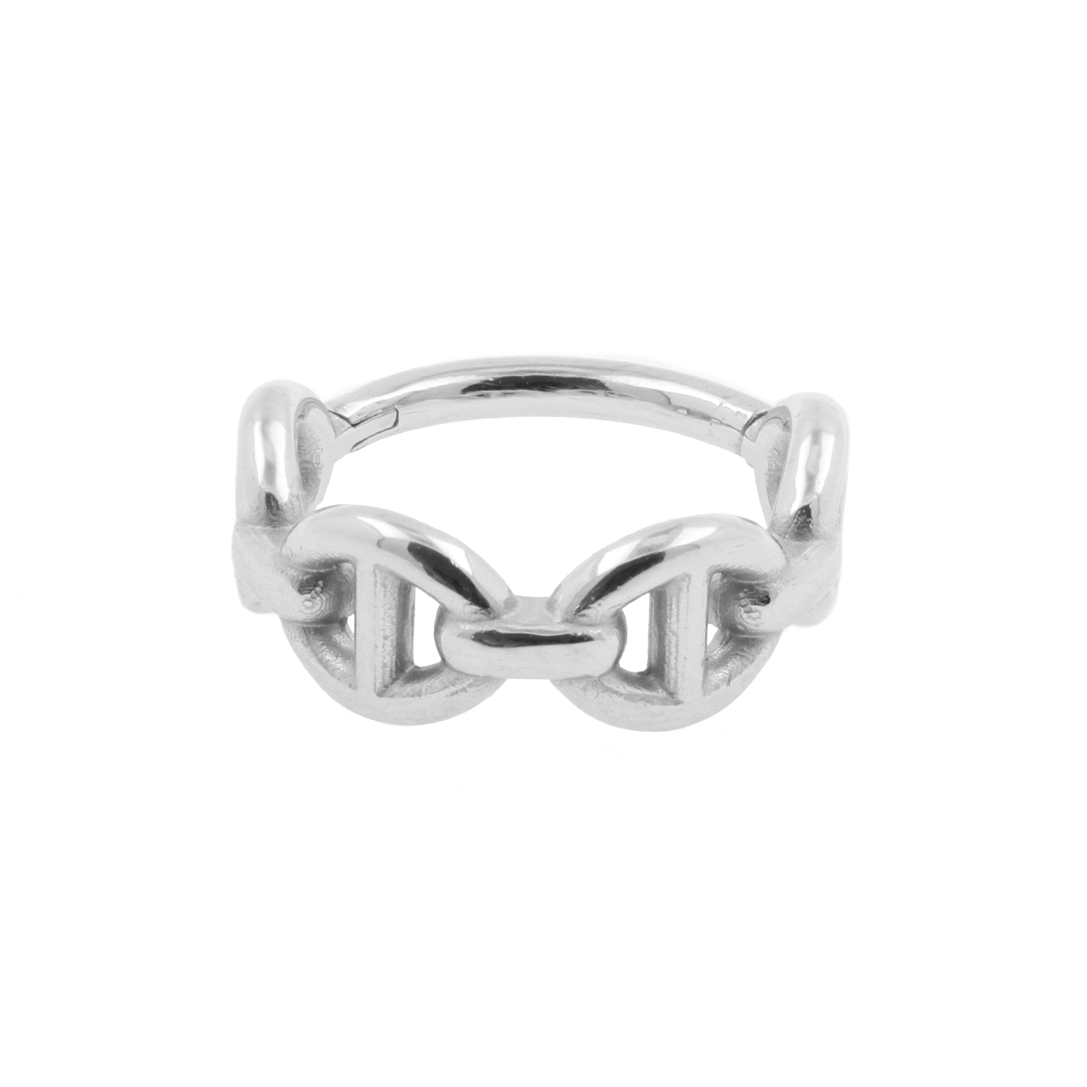 Nickel-Free Stainless Steel Click Ring - Chain Silver