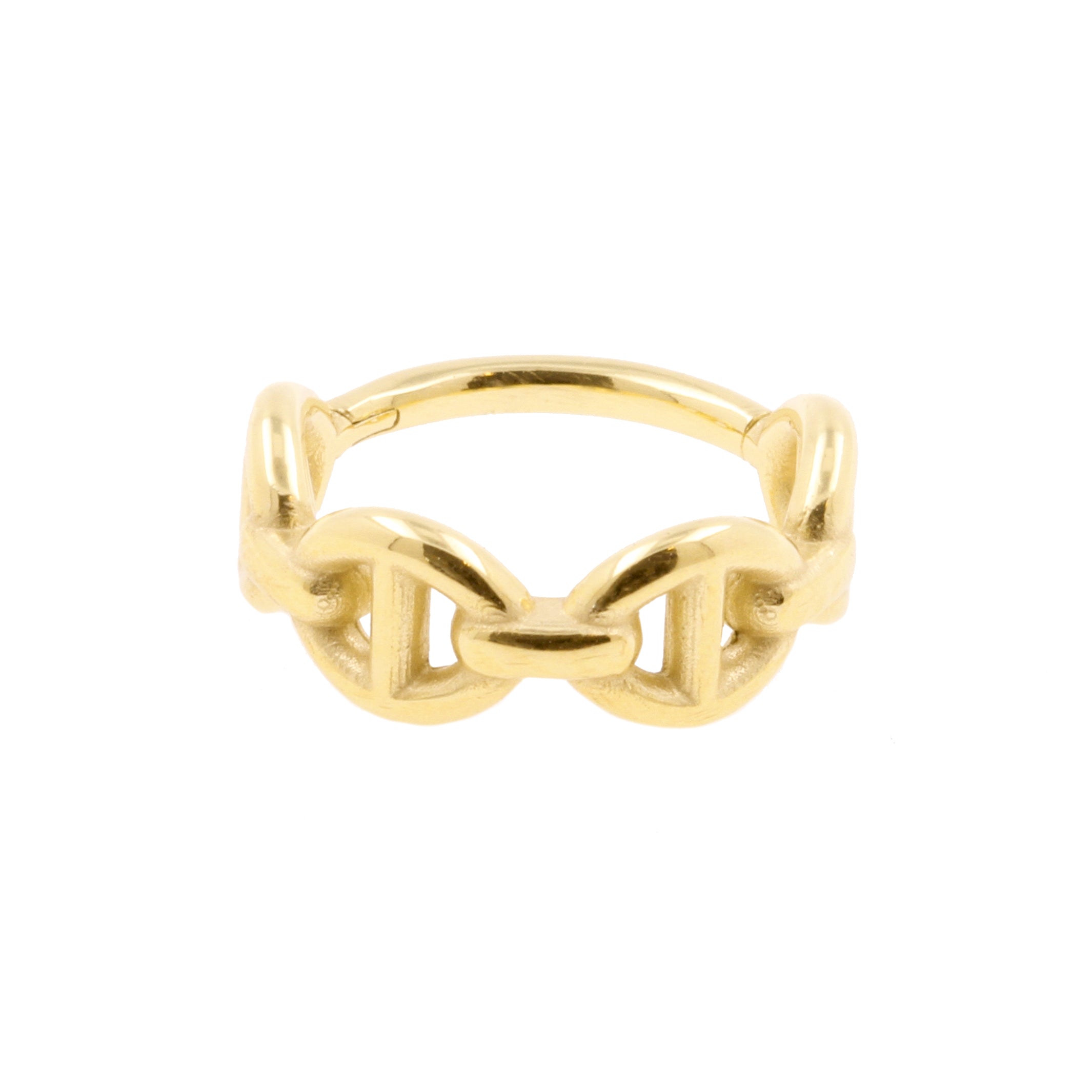 Nickel-Free Stainless Steel Click Ring - Chain Gold