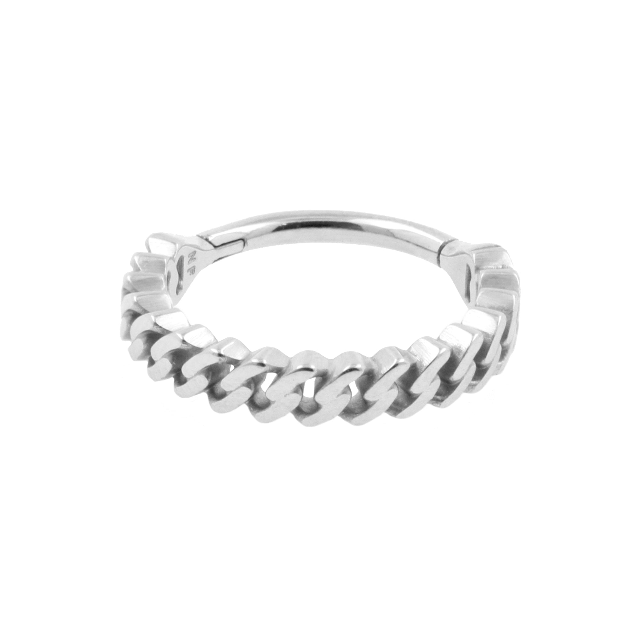 Nickel-Free Stainless Steel Click Ring - Chain Silver