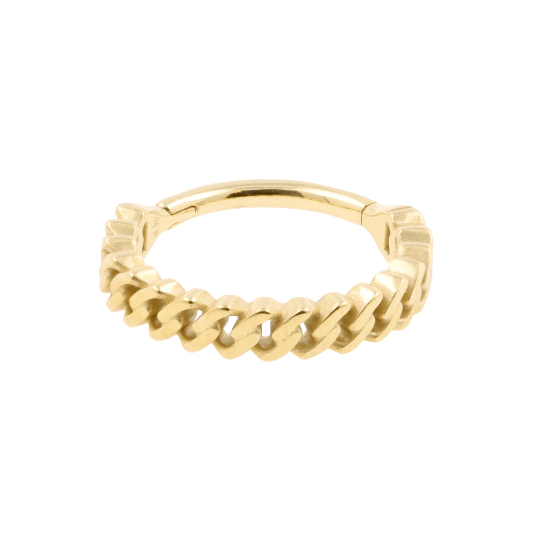 Nickel-Free Stainless Steel Click Ring - Chain Gold