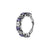 Nickel-Free Stainless Steel Click Ring - Zirconia Dots Silver