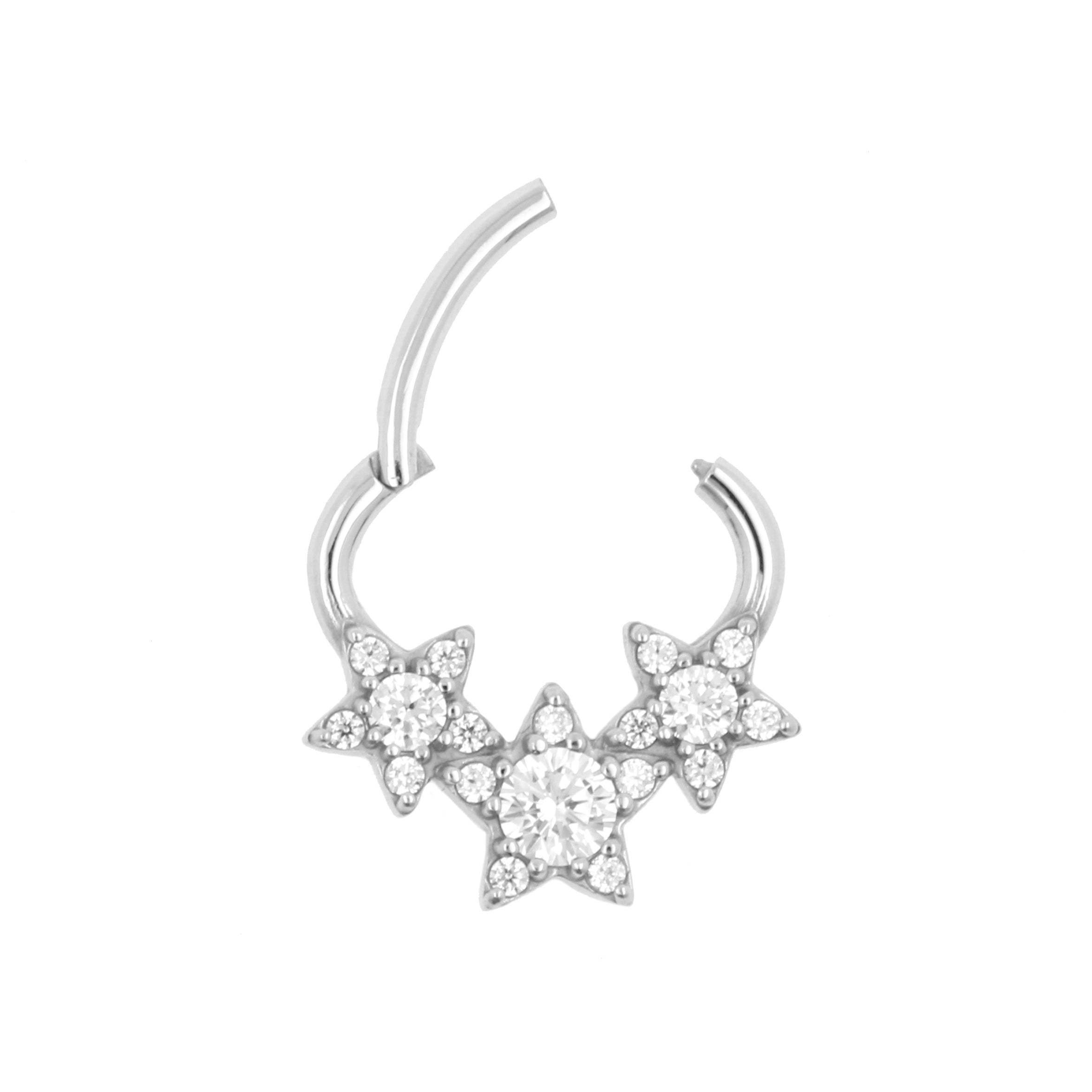 Nickel-Free Stainless Steel Daith Clicker - Stars