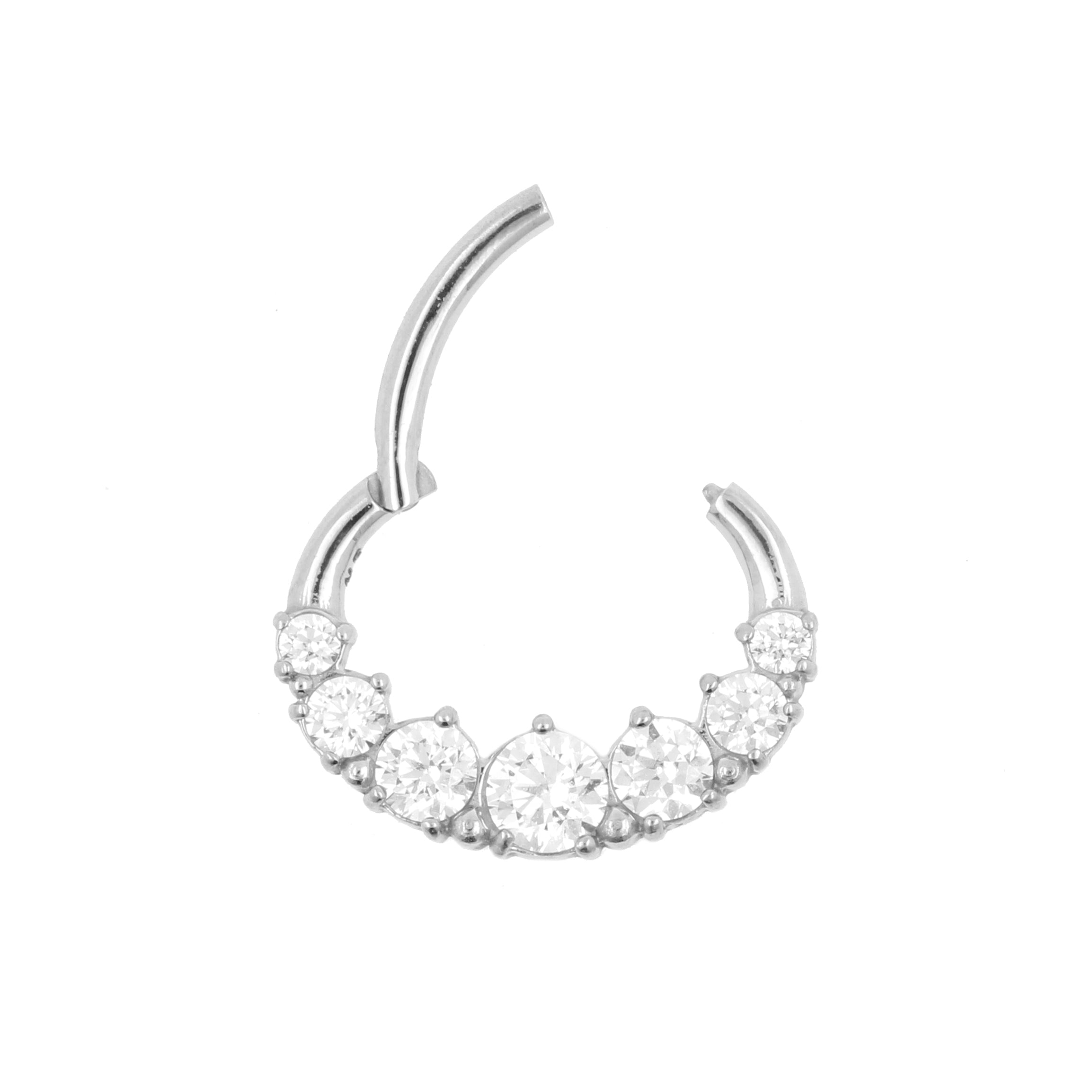 Nickel-Free Stainless Steel Daith Clicker - Zirconia Silver