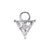 Nickel-Free Stainless Steel Click Ring Charm - Zirconia Triangle Silver