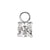 Nickel-Free Stainless Steel Click Ring Charm - Zirconia Square Silver