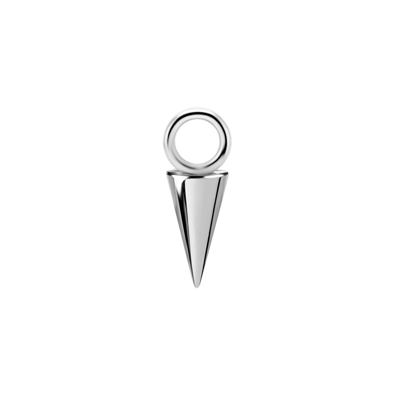 Nickel-Free Stainless Steel Click Ring Charm - Cone Silver