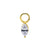 Nickel-Free Stainless Steel Click Ring Charm - Zirconia Princess Gem  Gold