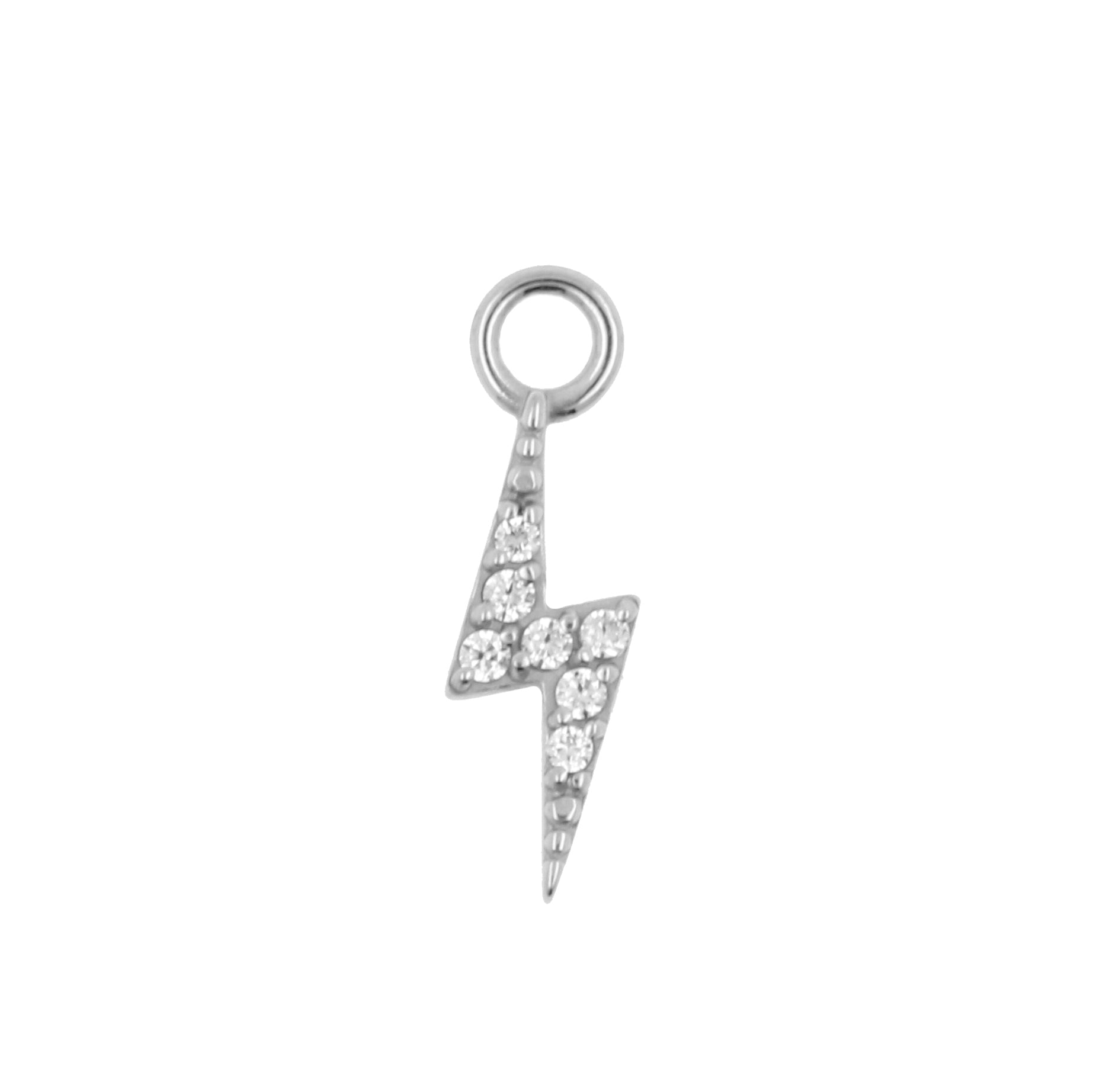 Nickel-Free Stainless Steel Click Ring Charm - Zirconia Flash Silver