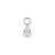 Nickel-Free Stainless Steel Click Ring Charm - Zirconia Droplet Silver