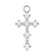 Nickel-Free Stainless Steel Click Ring Charm - Zirconia Cross Silver