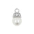 Nickel-Free Stainless Steel Click Ring Charm - Pearl Silver