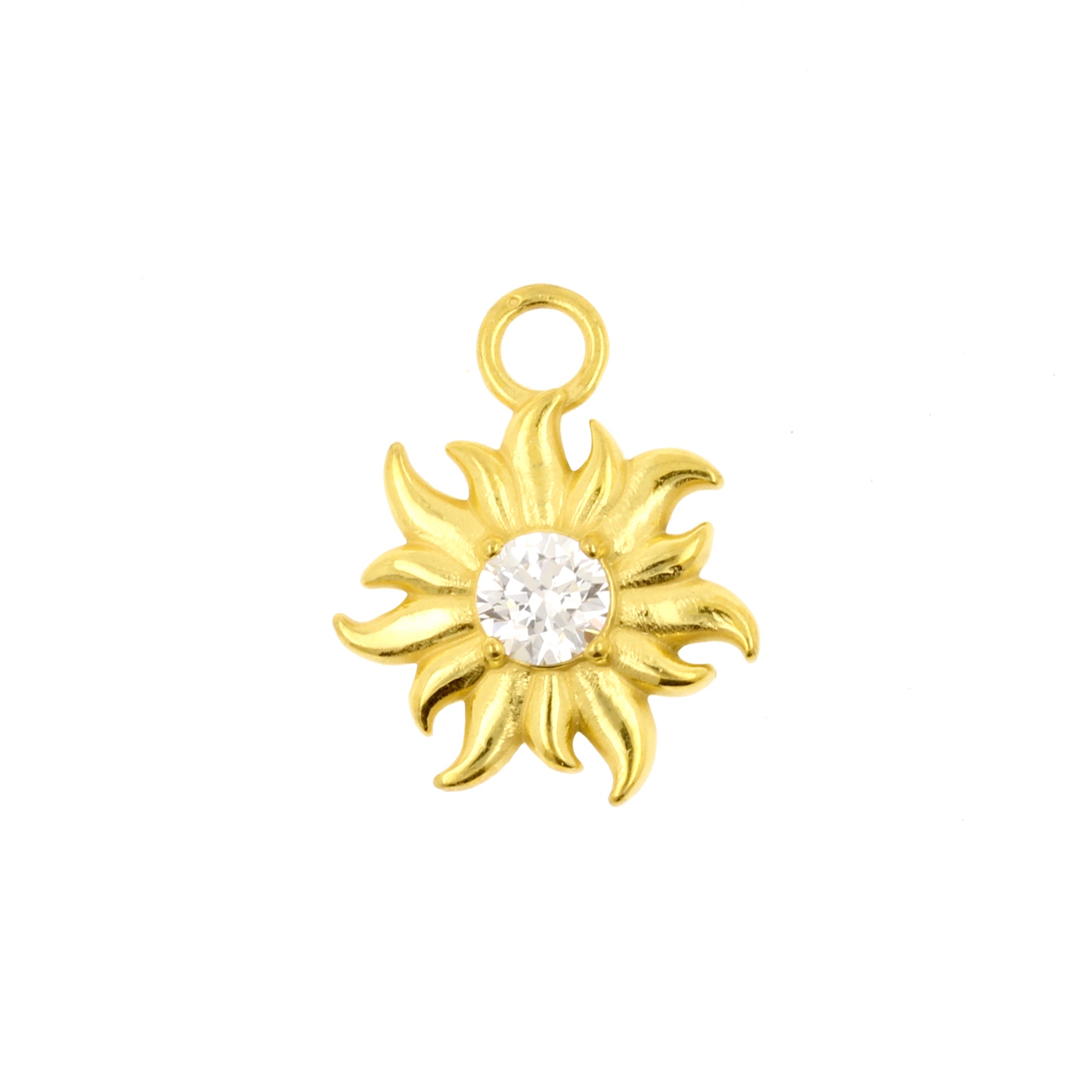 Nickel-Free Stainless Steel Click Ring Charm - Alpine Flower Gold