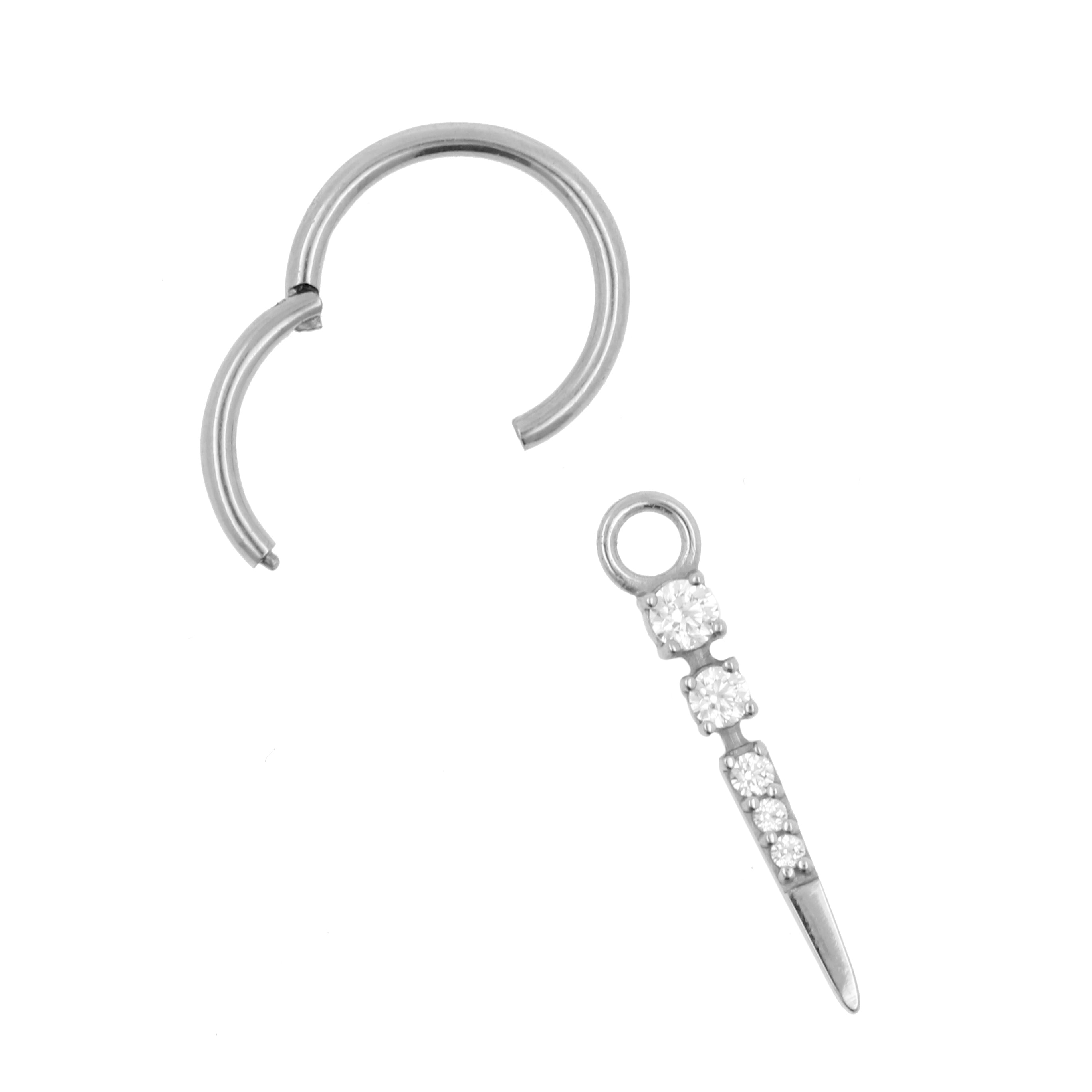 Nickel-Free Stainless Steel Click Ring Charm - Pendulum Silver