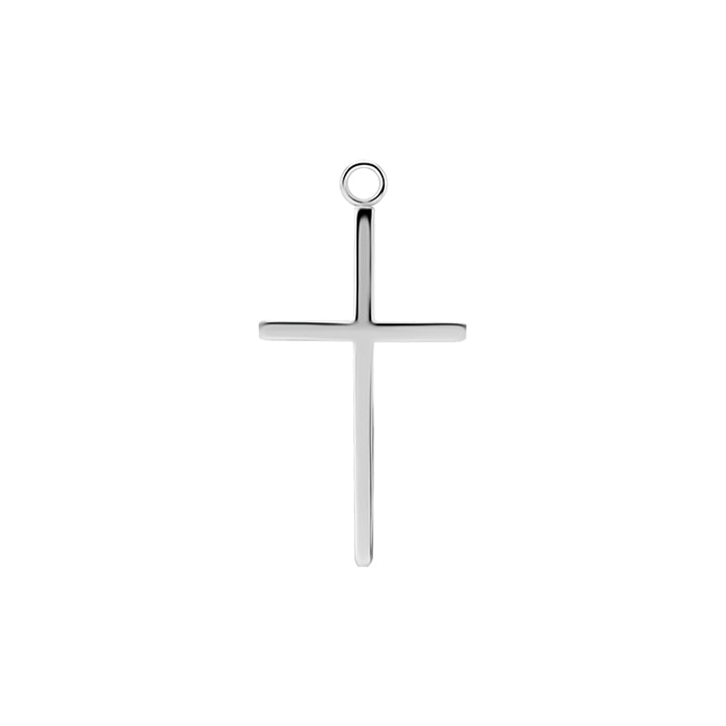 Surgical Steel Click Ring Charm - Cross L Silver