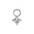 Surgical Steel Click Ring Charm - Zirconia Square Silver