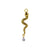 Surgical Steel Click Ring Charm - Zirconia Snake Left Gold