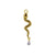 Surgical Steel Click Ring Charm - Zirconia Snake Right Gold