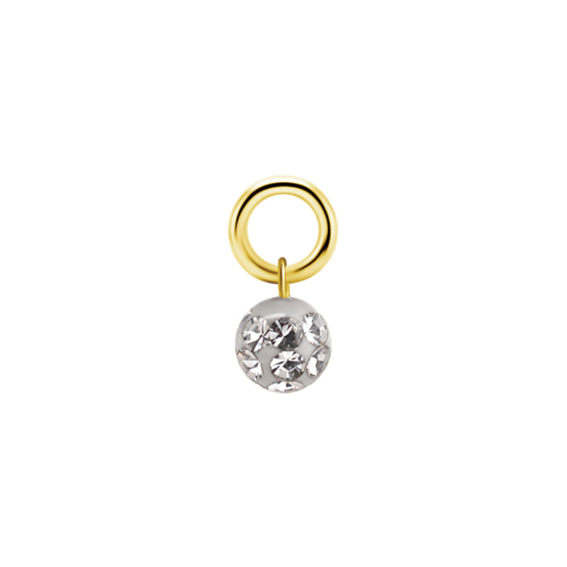 Surgical Steel Click Ring Charm - Multi Jewelled Ball Gold