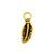 Surgical Steel Click Ring Charm - Feather Gold