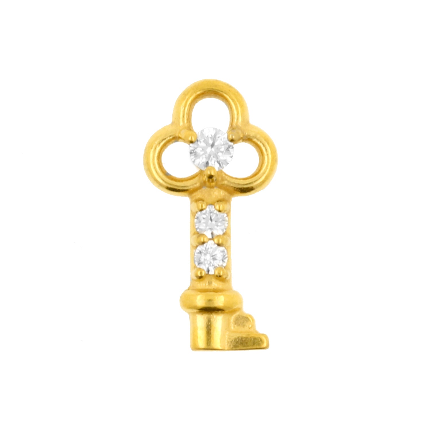 Surgical Steel Click Ring Charm - Key Gold