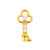 Surgical Steel Click Ring Charm - Key Gold