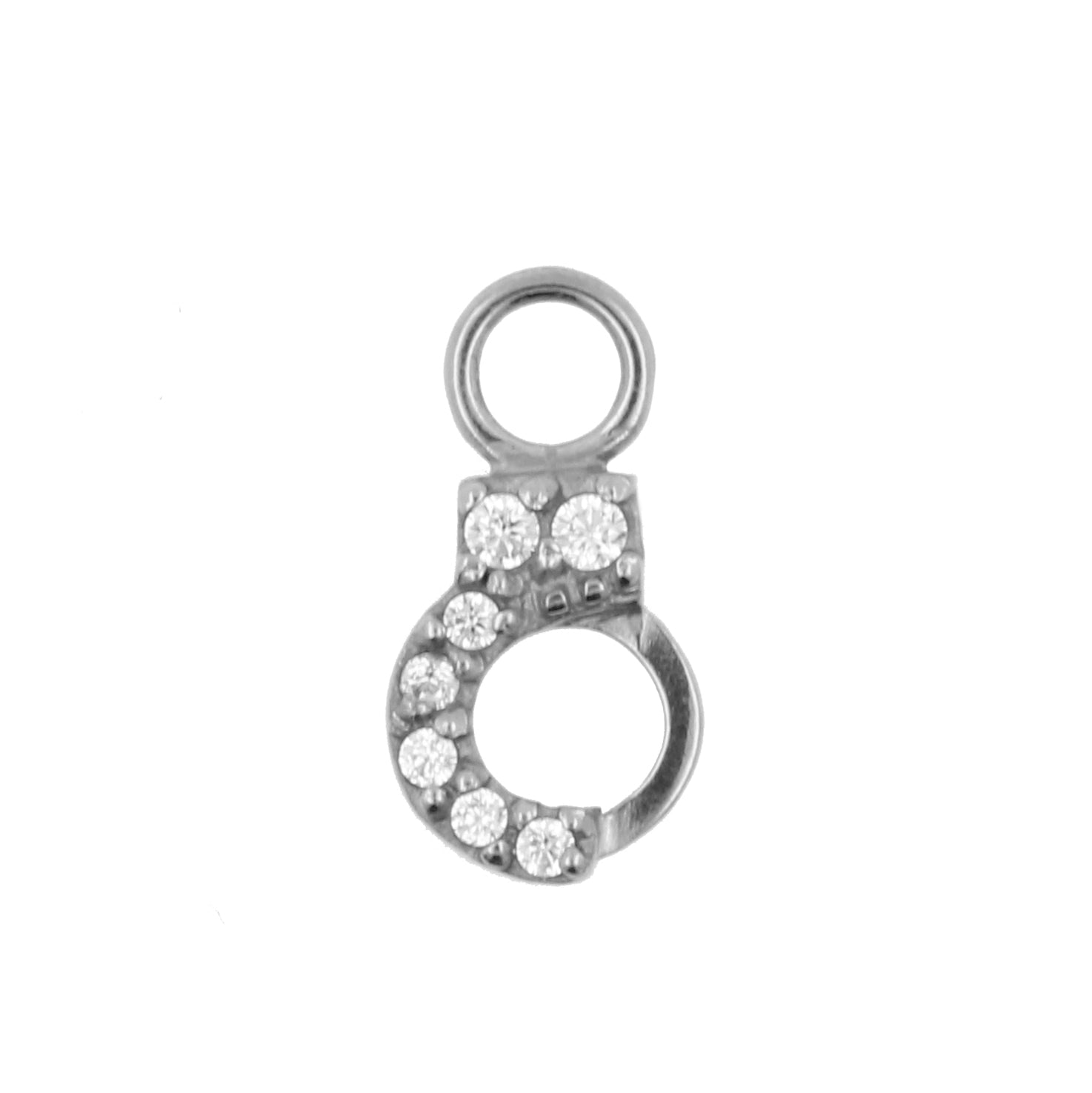 Surgical Steel Click Ring Charm - Cuff Silver