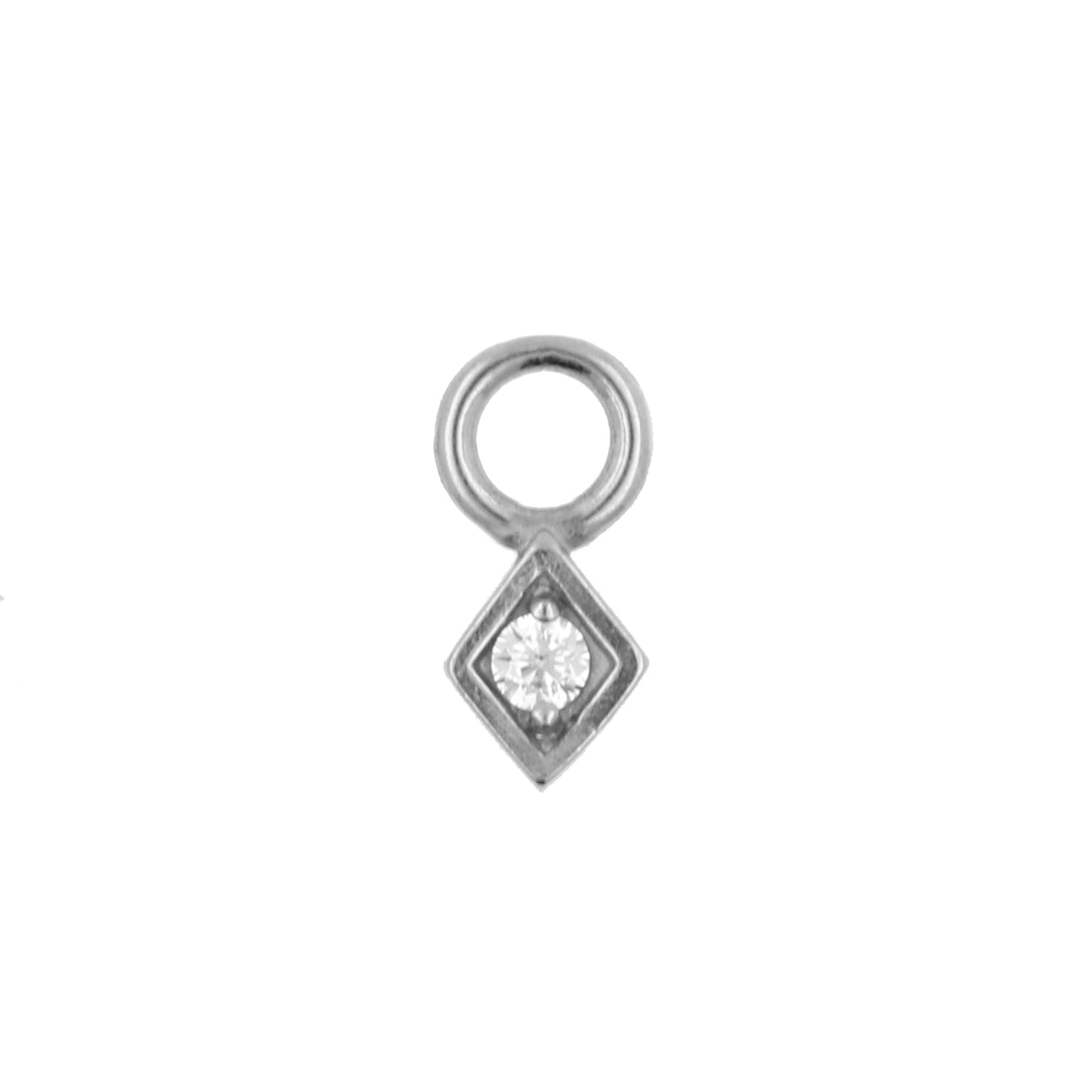 Surgical Steel Click Ring Charm - Diamond Silver