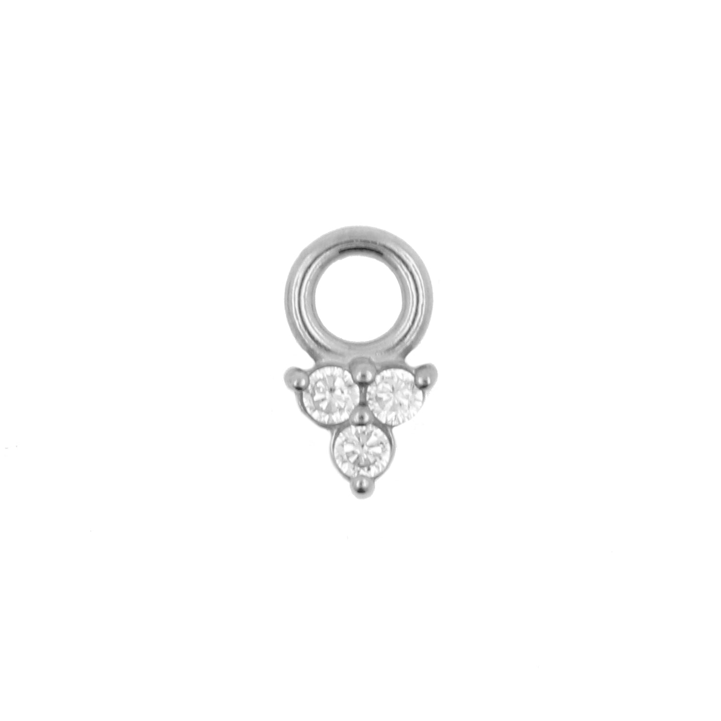 Surgical Steel Click Ring Charm - Trinity Silver