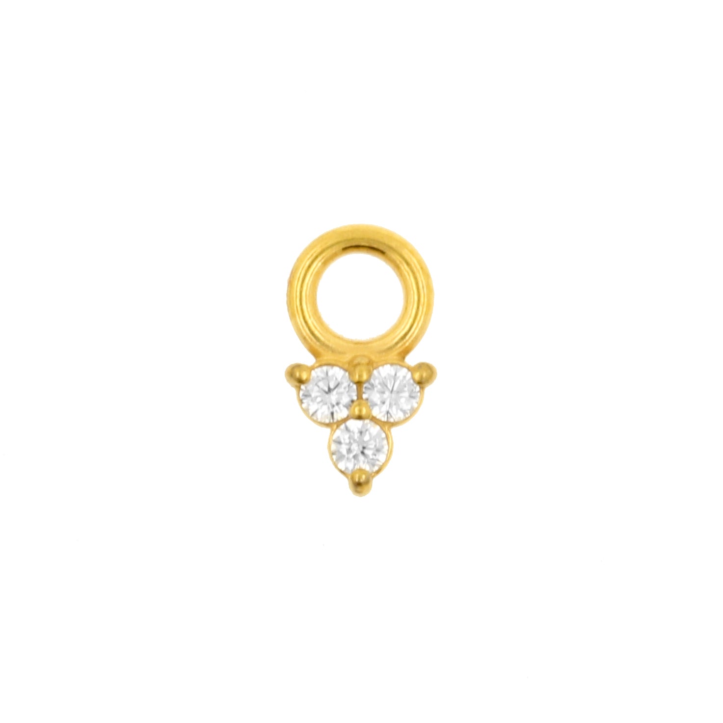 Surgical Steel Click Ring Charm - Trinity Gold