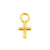 Surgical Steel Click Ring Charm - Cross Gold