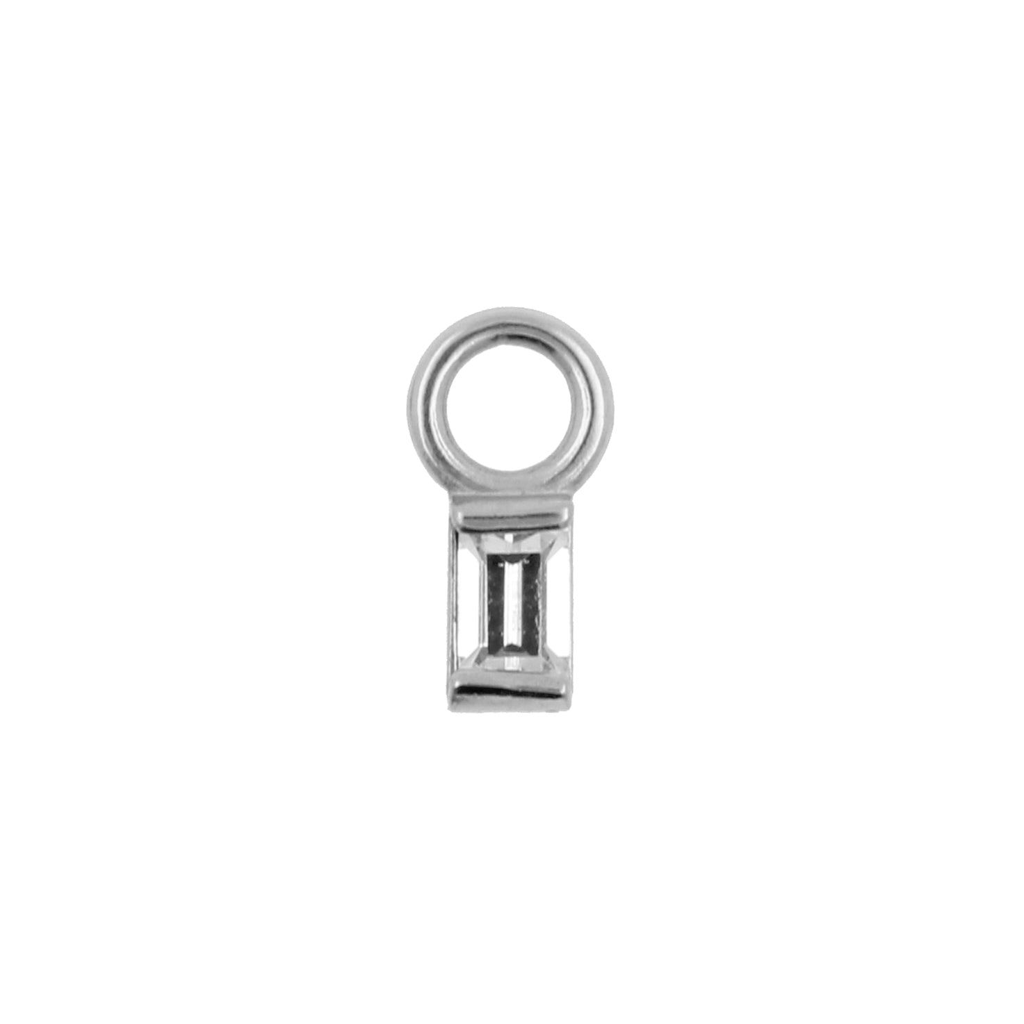 Surgical Steel Click Ring Charm - Rectangle Silver