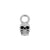 Surgical Steel Click Ring Charm - Skull Silver